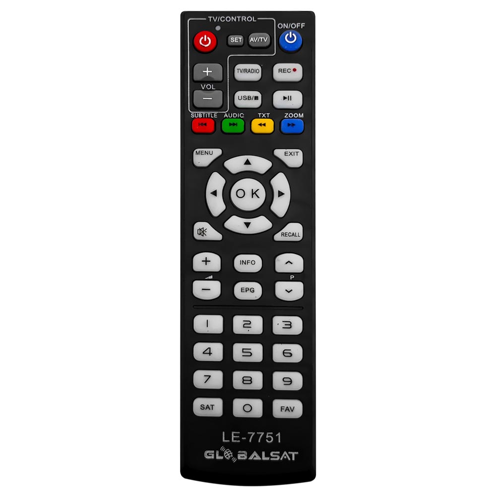 Controle para Receptor Global Sat LE-7751 - Preto