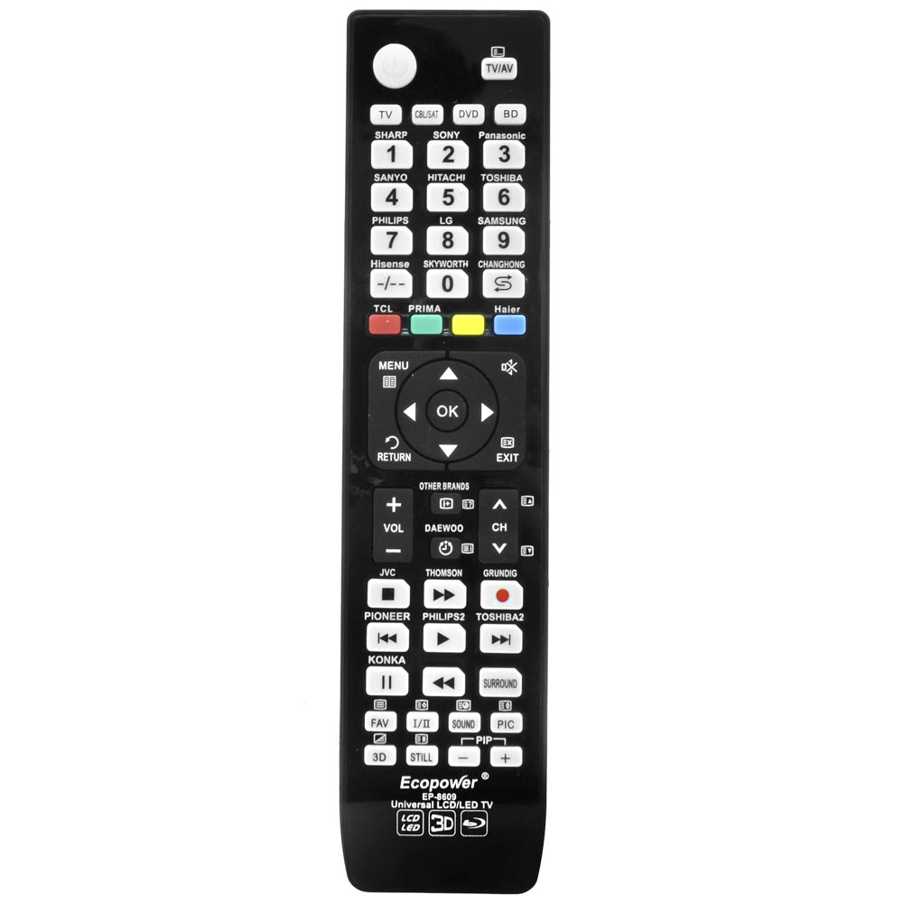 CONTROLE REMOTO ECOPOWER EP-8609 UNIVERSAL PRETO