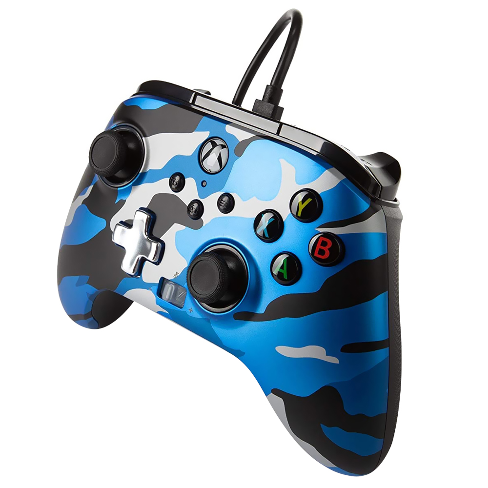 Controle PowerA Enhanced Wired para Xbox One - Metallic Azul Camo (02508)