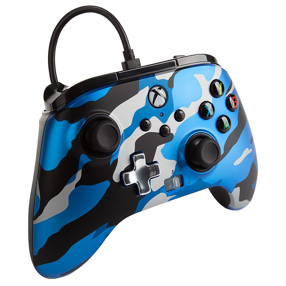 Controle PowerA Enhanced Wired para Xbox One - Metallic Azul Camo (02508)