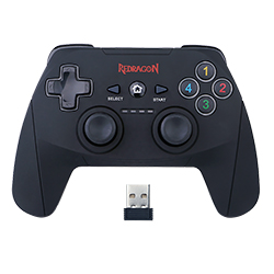 Controle Redragon G808 Harrow Vibration para PS3 / PC / Wireless - Preto