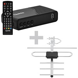 Conversor Digital Quanta QTCTV1130 / FHD - Preto + Antena BAK BK-ANT183-EX