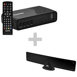 Conversor Digital Quanta QTCTV1130 / FHD - Preto + Antena BAK BK-ANT188