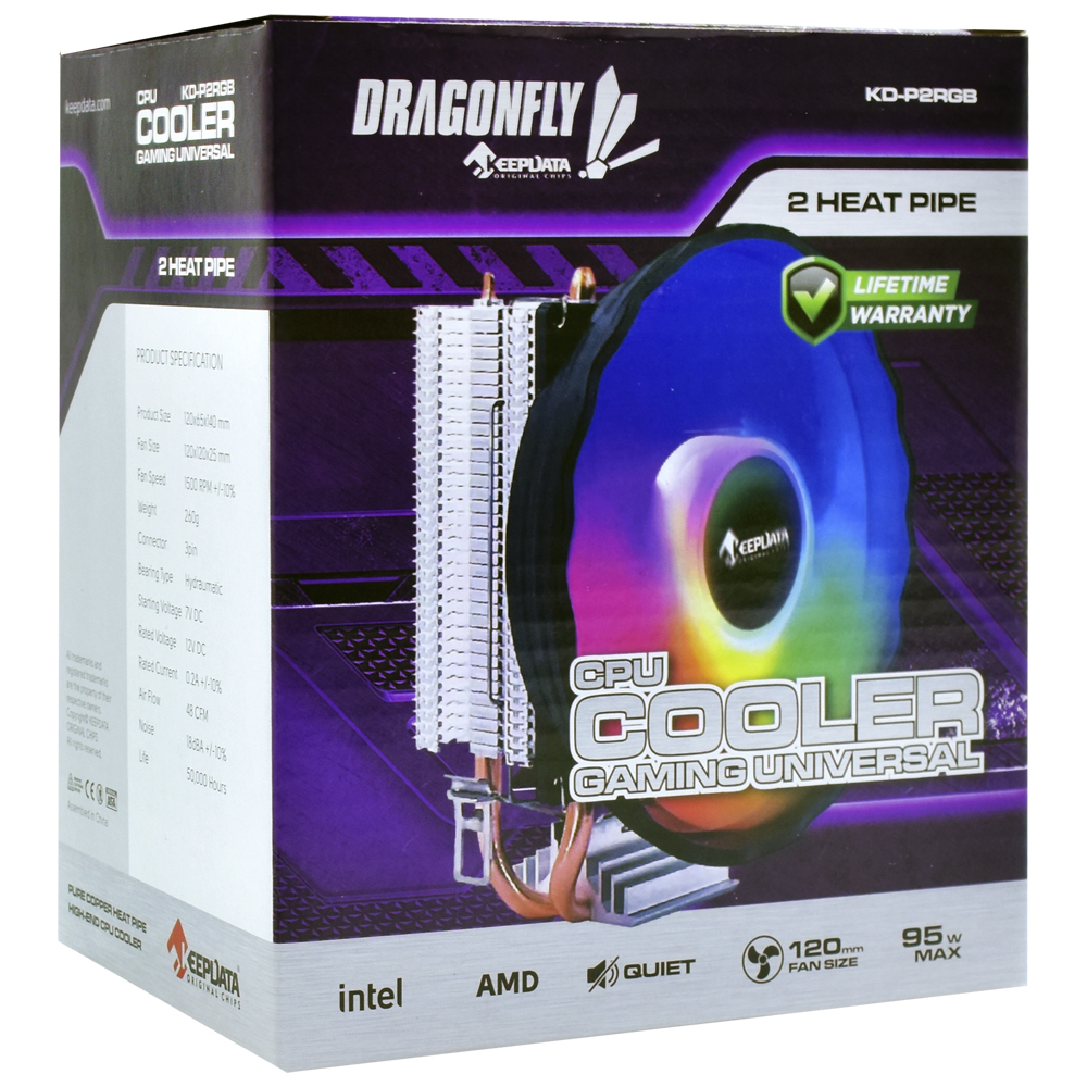 Cooler para Processador Keepdata Dragonfly KD-P2RGB 120MM