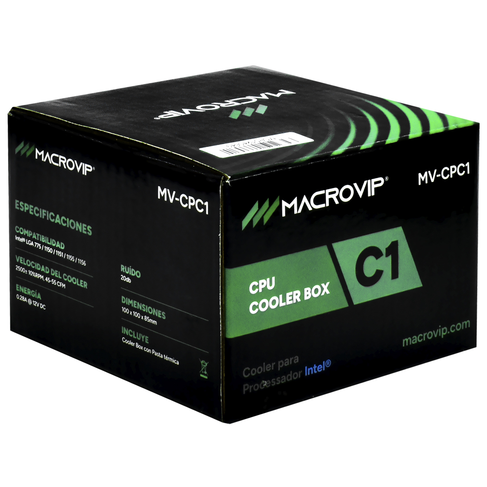 Cooler Para Processador Macrovip Intel MV-CPC1 1155 / 1150 / 1151 / i3 / i5