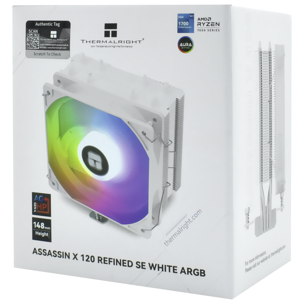 Cooler para Processador Thermalright Assassin X 120 Refined SE ARGB 120MM - Branco