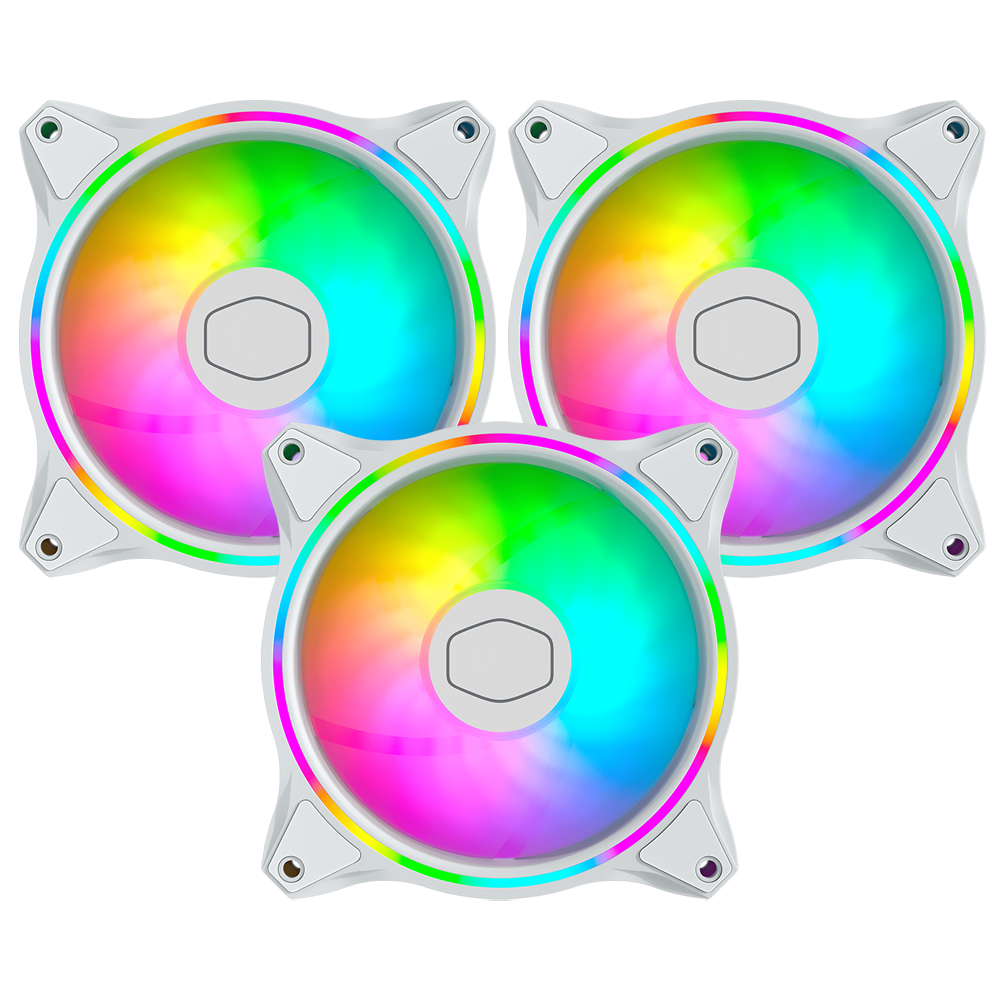 Cooler para Gabinete Cooler Master MasterFan MF120 Halo RGB - MFL-B2DW-183PA-R1 Kit com 3