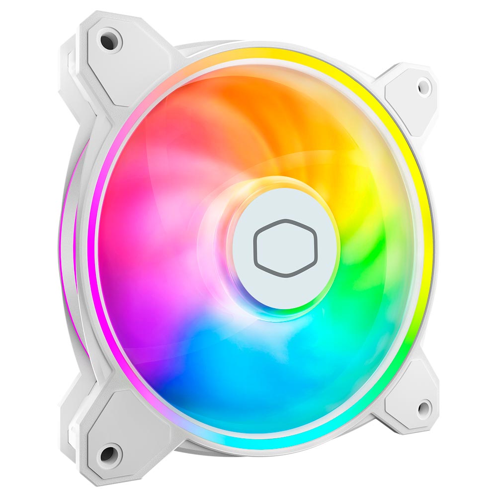 Cooler para Gabinete Cooler Master MasterFan MF120 Halo2 White Edition RGB - MFL-B2DW-21NP2-R2