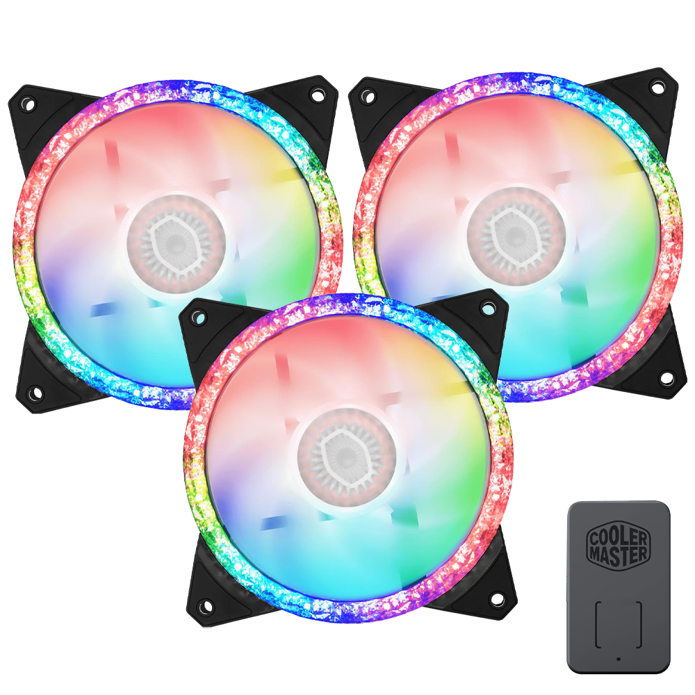 Cooler para Gabinete Cooler Master MasterFan MF120 Prismatic RGB - MFY-B2DN-203PA-R1 Kit com 3