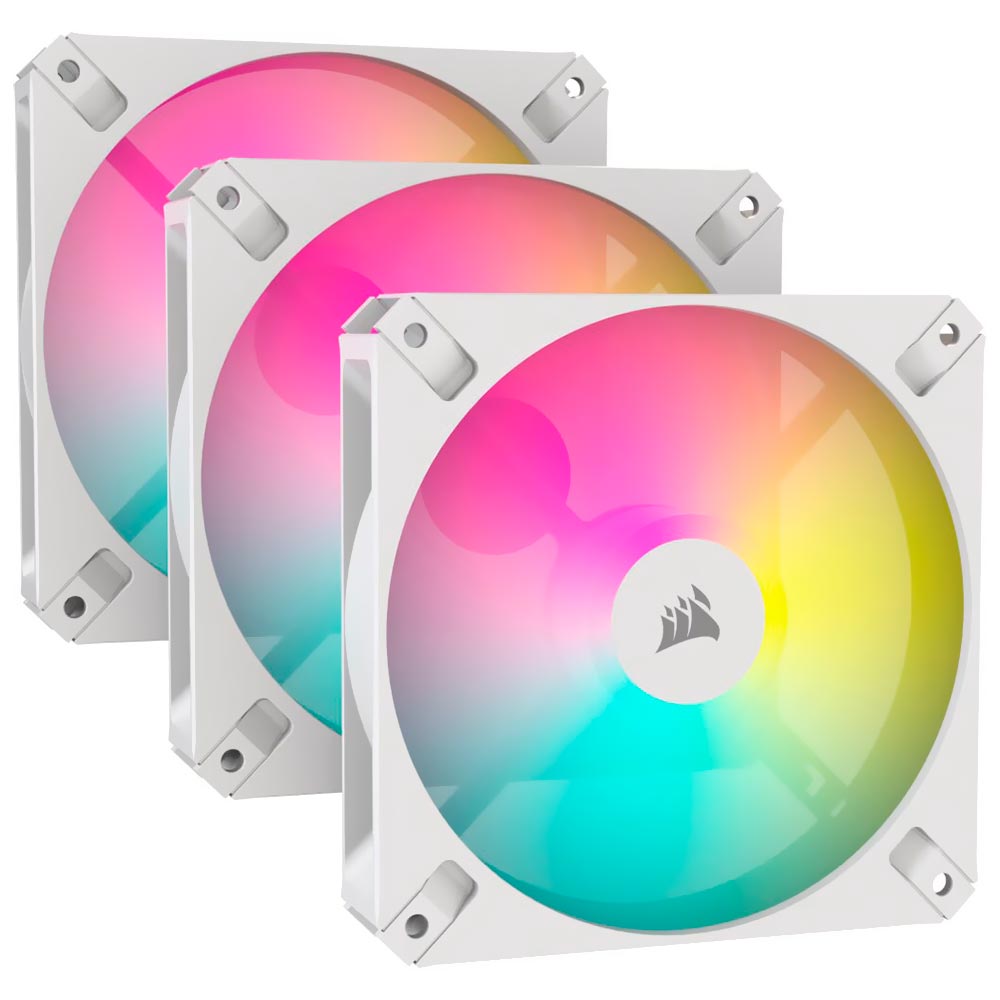 Cooler para Gabinete Corsair AR120 120MM RGB CO-9050169-WW Branco - Kit com 3