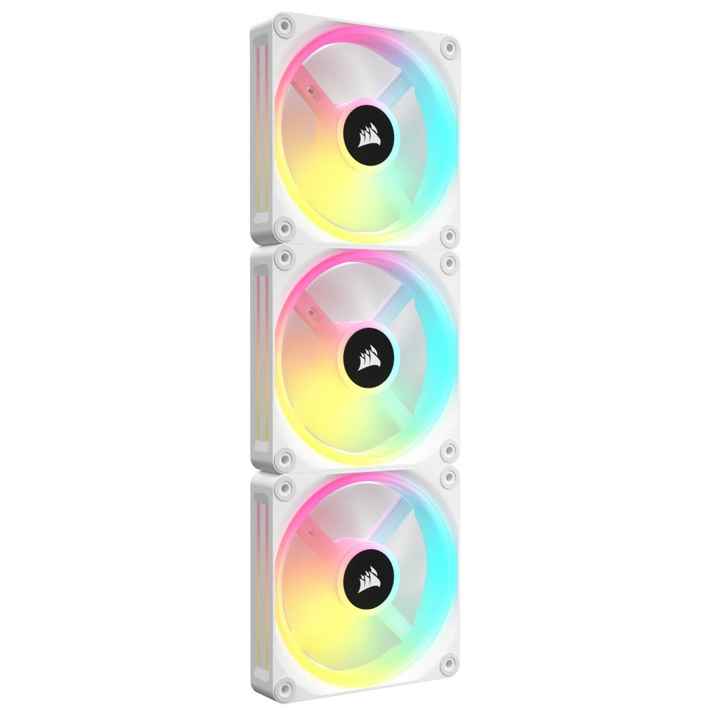 Cooler para Gabinete Corsair QX120 ICUE LINK Starter 120MM RGB CO-9051006-WW Branco - Kit com 3