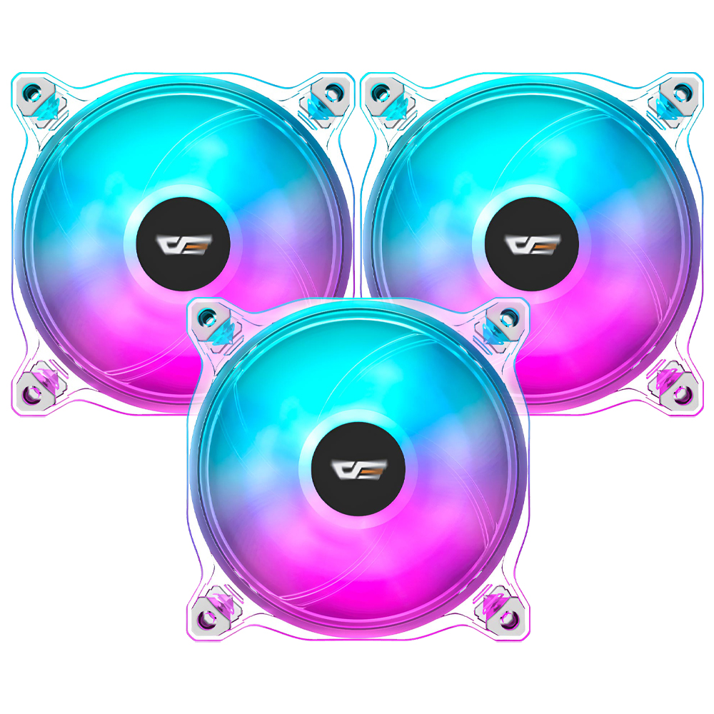 Cooler para Gabinete darkFlash CF8 Pro 12x12 LED ARGB - Kit com 3  