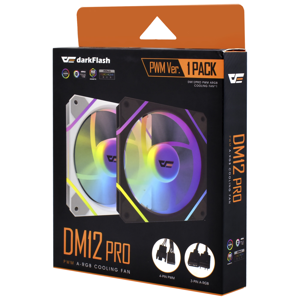 Cooler para Gabinete DarkFlash DM12 Pro 12X12 PWM ARGB - Branco