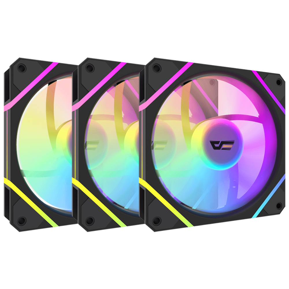 Cooler para Gabinete darkFlash DM12 Pro PWM 12X12 ARGB Preto - Kit com 3