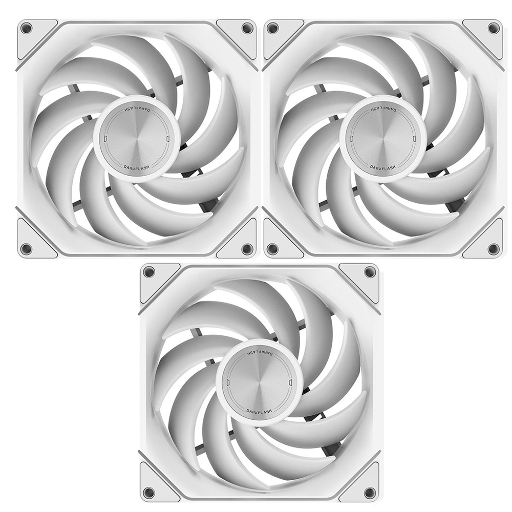 Cooler para Gabinete darkFlash Gauss G16 PWM 12X12 ARGB Branco - Kit com 3