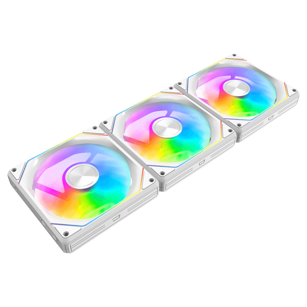 Cooler para Gabinete darkFlash Gauss G24 PWM 12X12 ARGB Branco - Kit com 3