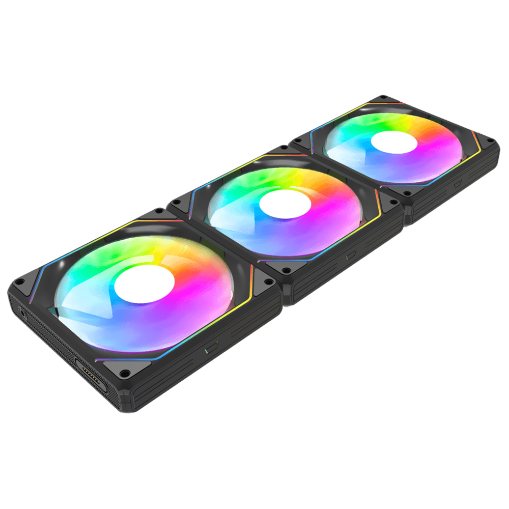 Cooler para Gabinete darkFlash Gauss G24 PWM 12X12 ARGB Preto - Kit com 3