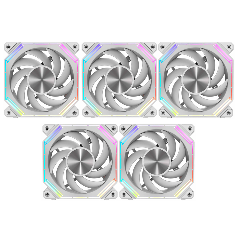 Cooler para Gabinete darkFlash IFN34 PWM 12X12 ARGB Branco - Kit com 5