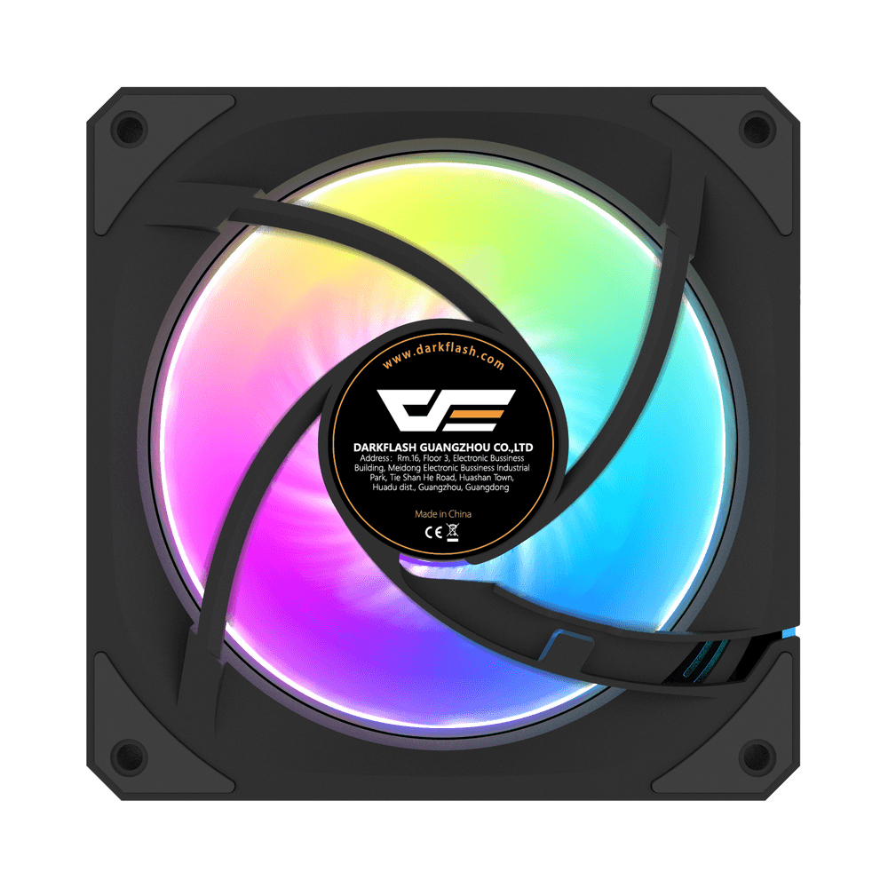 Cooler para Gabinete darkFlash INF24T PWM 12X12 ARGB Preto - Kit com 5