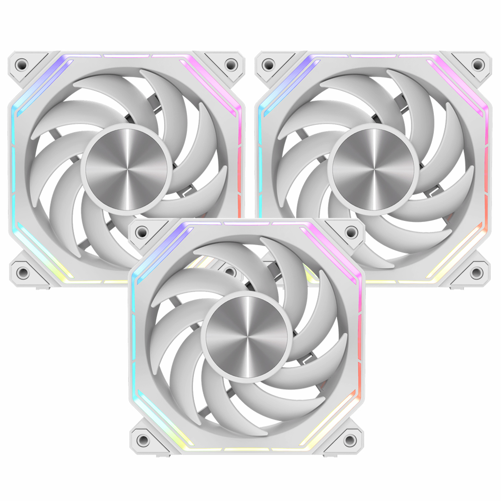 Cooler para Gabinete darkFlash INF34 PWM 12X12 ARGB Branco - Kit com 3