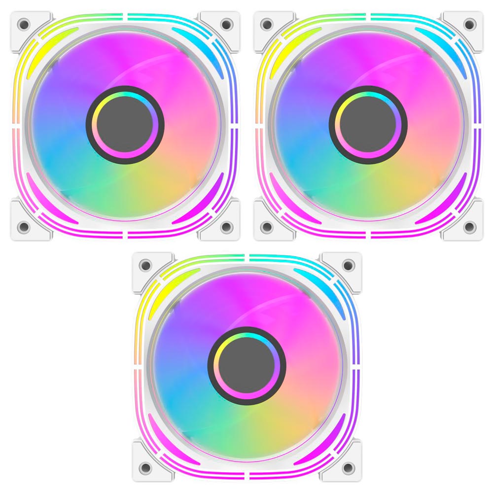 Cooler para Gabinete darkFlash Infinity 24 Pro 12X12 ARGB Branco - Kit com 3