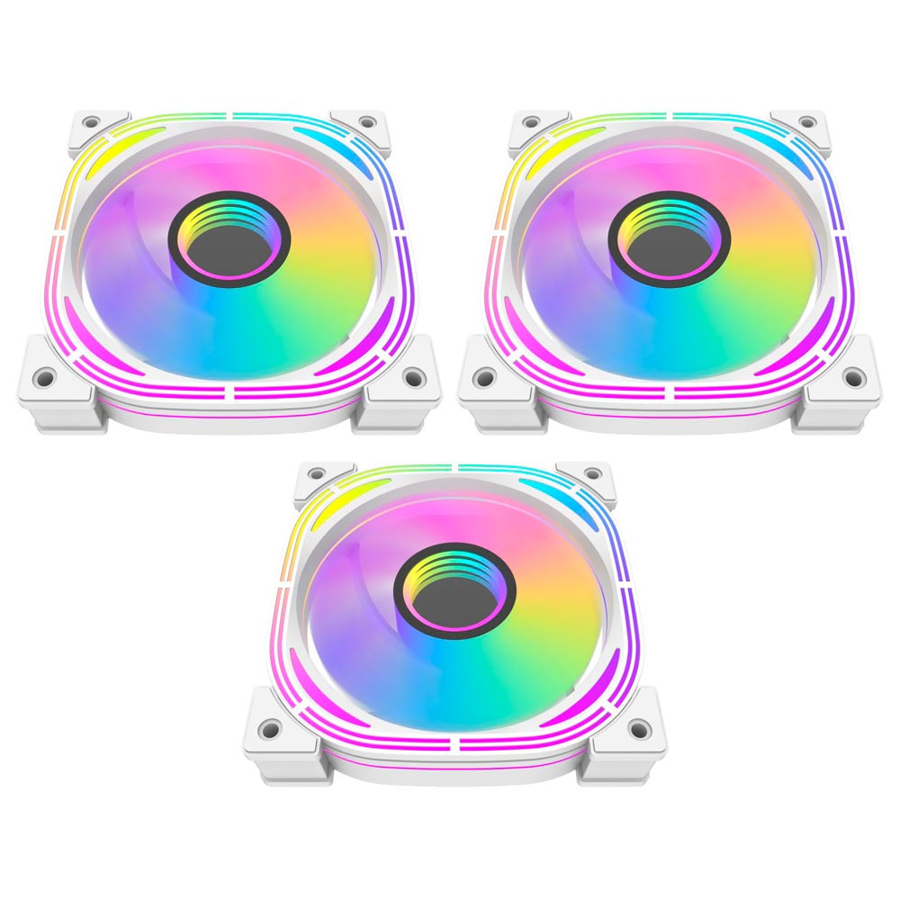 Cooler para Gabinete darkFlash Infinity 24 Pro 12X12 ARGB Branco - Kit com 3