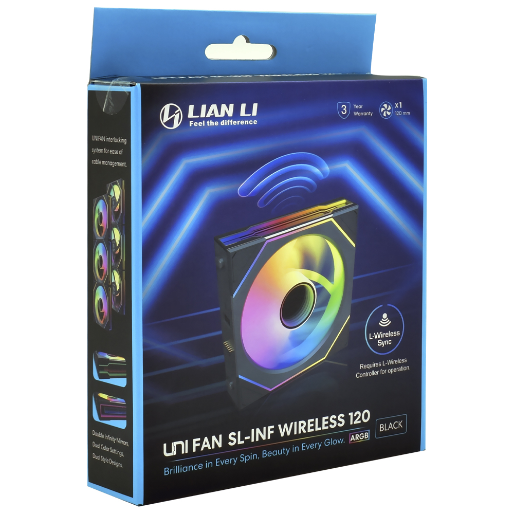 Cooler para Gabinete Lian Li Uni Fan SL-INF Wireless 120 12X12 ARGB - Preto (12SLIN1W1B)