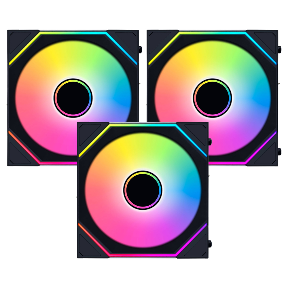 Cooler para Gabinete Lian Li Uni Fan SL-INF Wireless 120 Reverse Blade 12X12 ARGB Preto - Kit com 3 (12RSLIN1W3B)