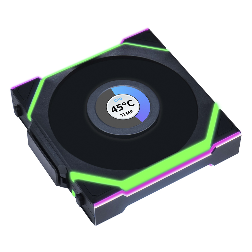 Cooler para Gabinete Lian Li Uni Fan SL Wireless LCD 120 12X12 LED ARGB - Preto (12SLLCD1W1B)