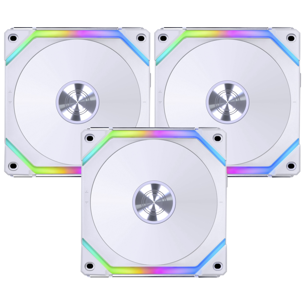 Cooler para Gabinete Lian Li Uni Fan SL120 V2 12X12 LED RGB Branco - Kit com 3 (UF-SL120V2-3W)