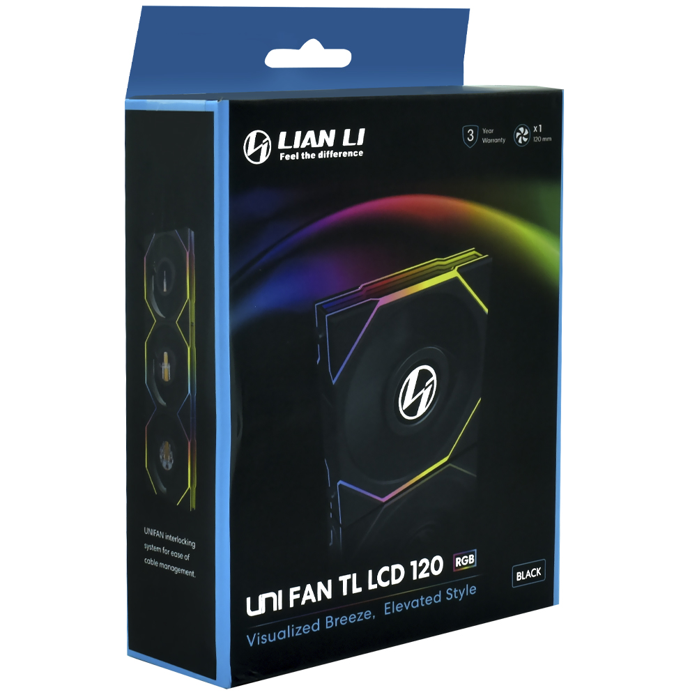 Cooler para Gabinete Lian Li Uni Fan TL LCD 120 12X12 RGB - Preto (12TLLCD1B)