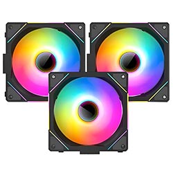Cooler para Gabinete Teucer JM-1 12X12 LED ARGB Preto - Kit com 3 (493221)