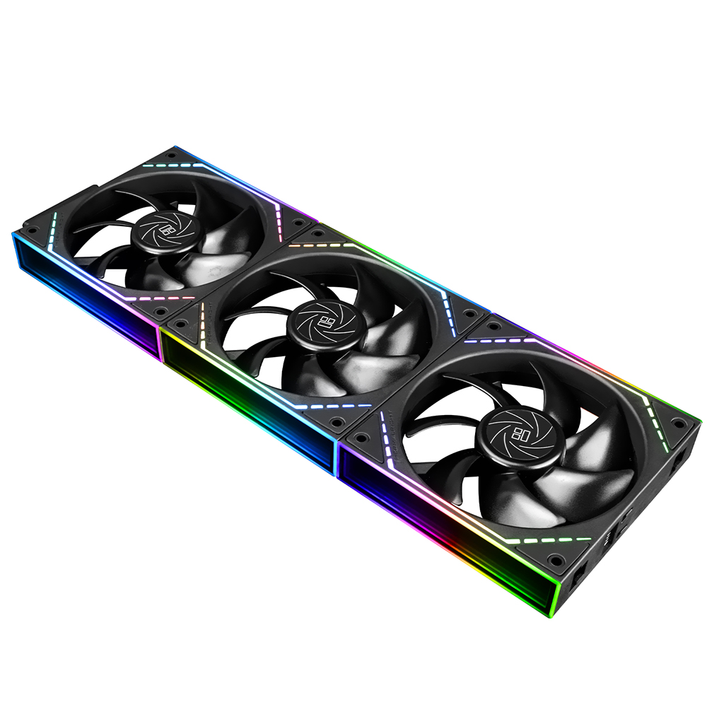 Cooler para Gabinete Thermalright TL-M12QR X3 Reverse AirFlow 12X12 ARGB - Preto (Kit com 3)