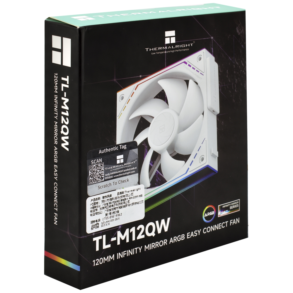 Cooler para Gabinete Thermalright TL-M12QW Infinity Mirror ARGB - Branco