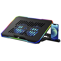 Cooler para Notebook Satellite A-CP42 RGB / USB / 9" até 17" - Preto