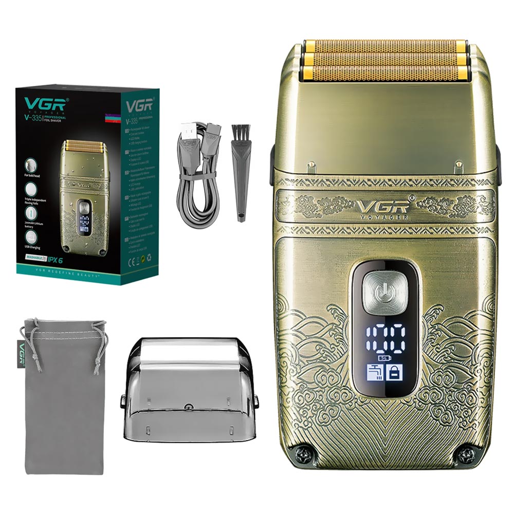 Barbeador Profesional VGR V-335 Recarregavel - Dourado