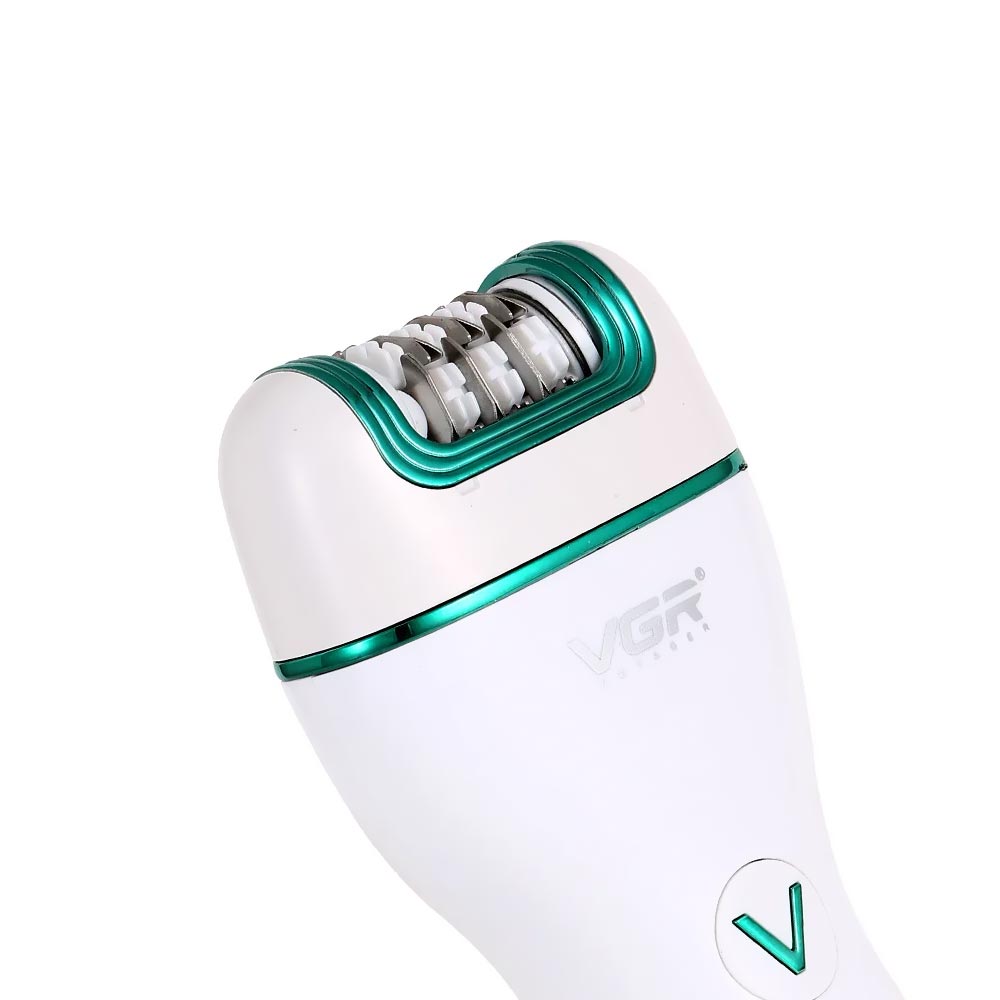 Depilador Elétrico Profesional VGR V-728 Recarregável - Branco / Verde