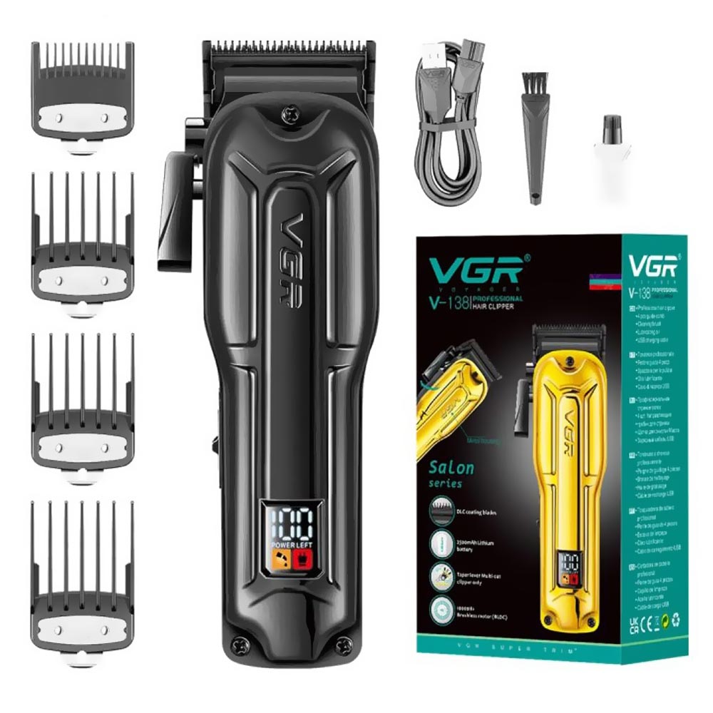 Maquina de Cortar Cabelo Profecional VGR V-138 Recarregavel - Preto