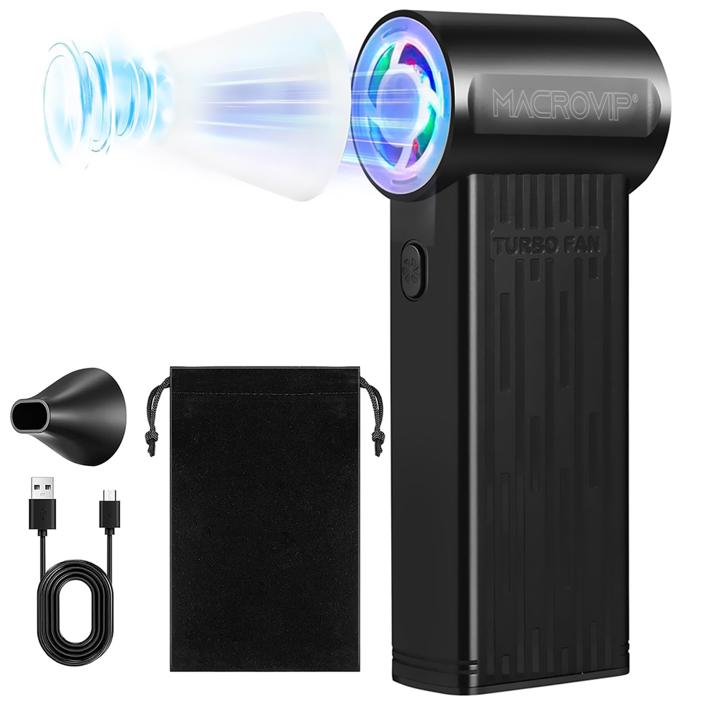 Soprador Turbo Macrovip Violent XU7 Wireless / 130000 RPM - Preto