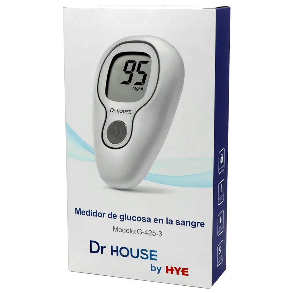 MEDIDOR DE GLICOSE DR HOUSE G-425-3 KIT 25AG/25TI BRANCO