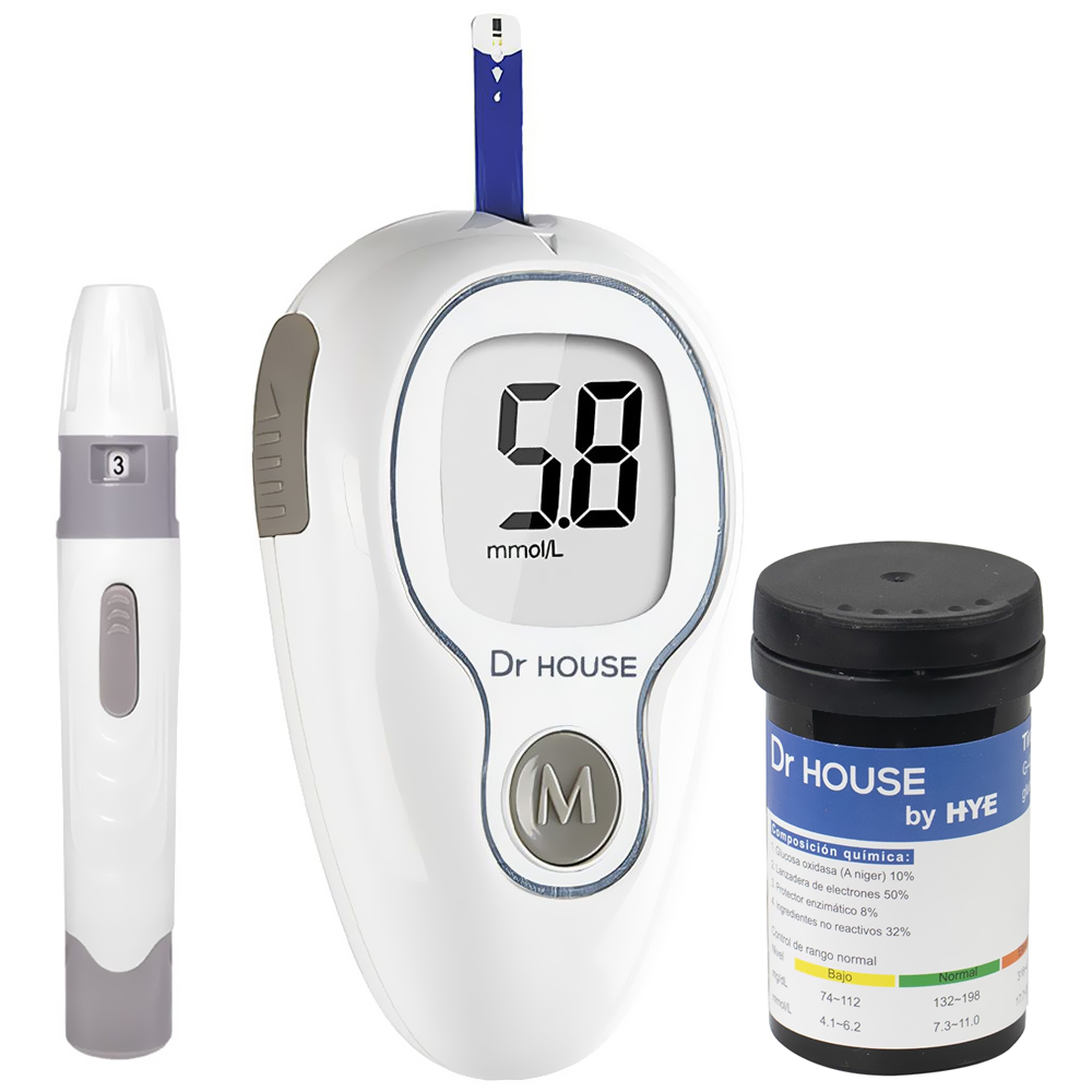 MEDIDOR DE GLICOSE DR HOUSE G-425-3 KIT 25AG/25TI BRANCO