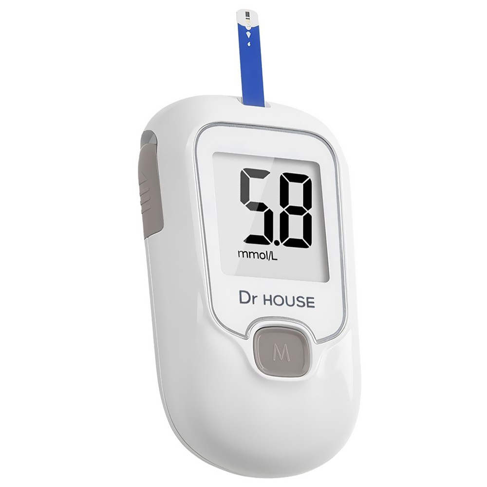 Medidor de Glicose Dr House G-425 Kit 25AG/25TI - Branco