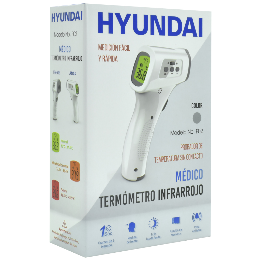 Termômetro Digital Hyundai F02 Infravermelho - Branco / Cinza