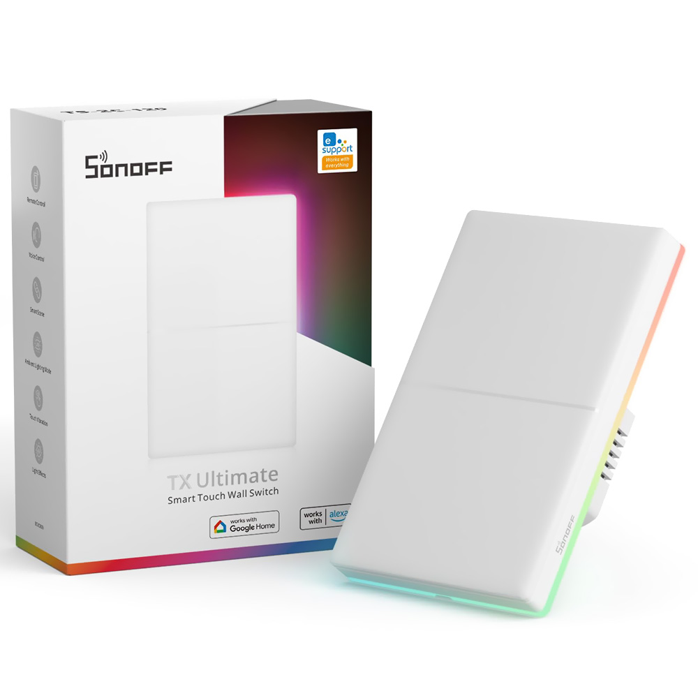 Interruptor Sonoff T5-2C-120 TX Ultimate Wifi / Smart Touch / Switch - Branco