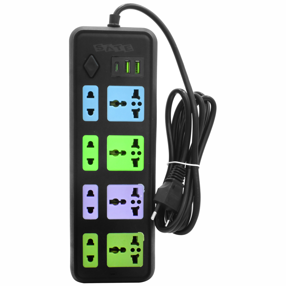 Filtro de Linea Satellite A-R382U 8 Tomadas / 2 USB / USB-C / 2M Filtro de Linea Satellite A-R382U 8 Tomadas / 2 USB / USB-C / 2M