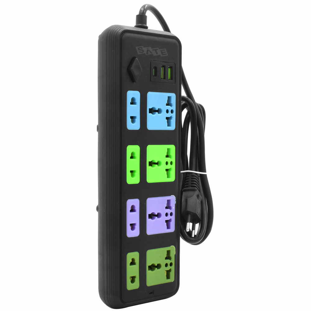 Filtro de Linea Satellite A-R382U 8 Tomadas / 2 USB / USB-C / 2M Filtro de Linea Satellite A-R382U 8 Tomadas / 2 USB / USB-C / 2M