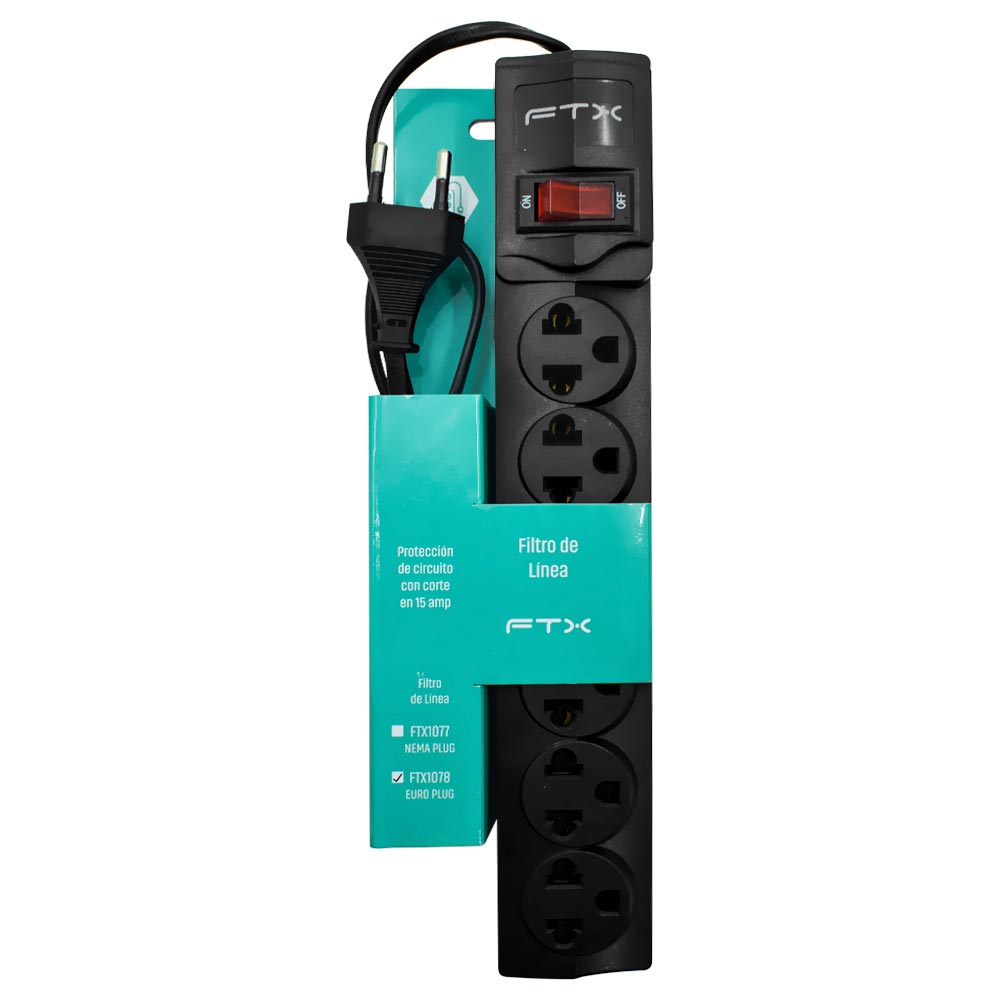 Filtro de Linha FTX1078 6 Tomadas - Preto