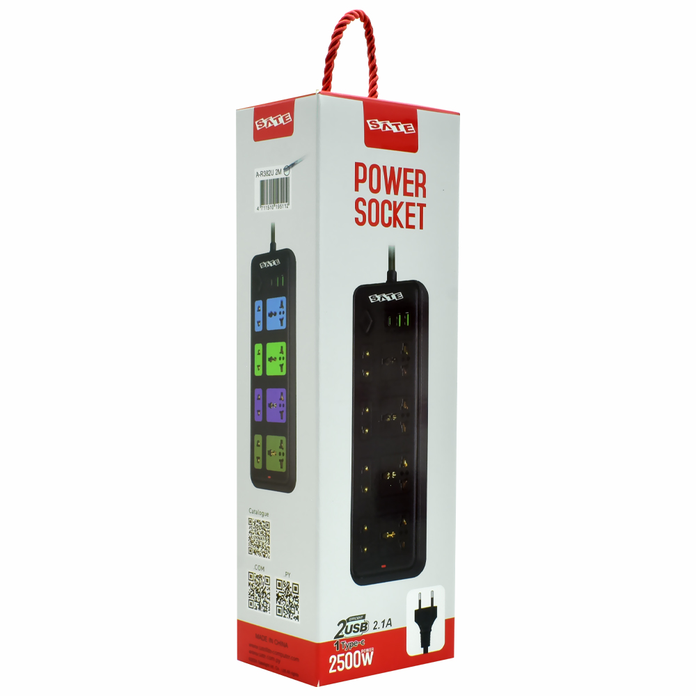 Filtro de Linha Satellite A-R242U 4 Tomadas / 2 USB / USB-C / 2M