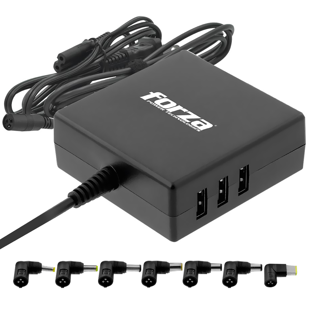 Fonte Universal para Notebook Forza FNA-790 3 USB / 90W / Bivolt - Preto