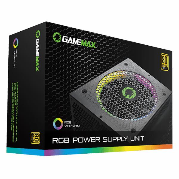 FONTE ATX 1050W GAMEMAX RGB-1050 PRO 80 PLUS GOLD RGB MODULAR PRETO